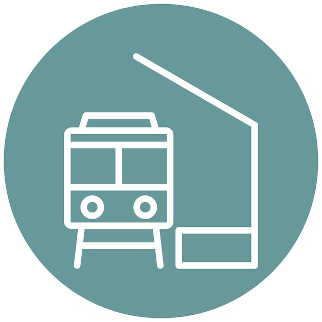 Diseño vectorial Estilo del icono de la estación de tren