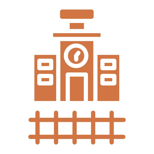 Diseño vectorial Estilo del icono de la estación de tren