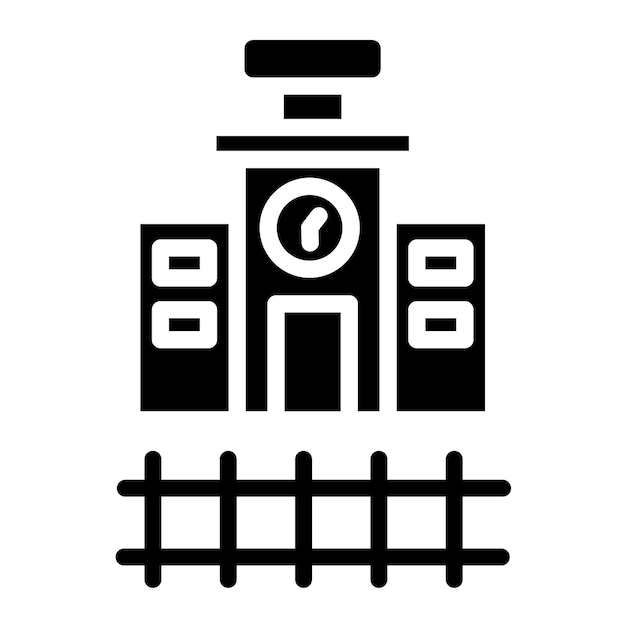 Diseño vectorial Estilo del icono de la estación de tren