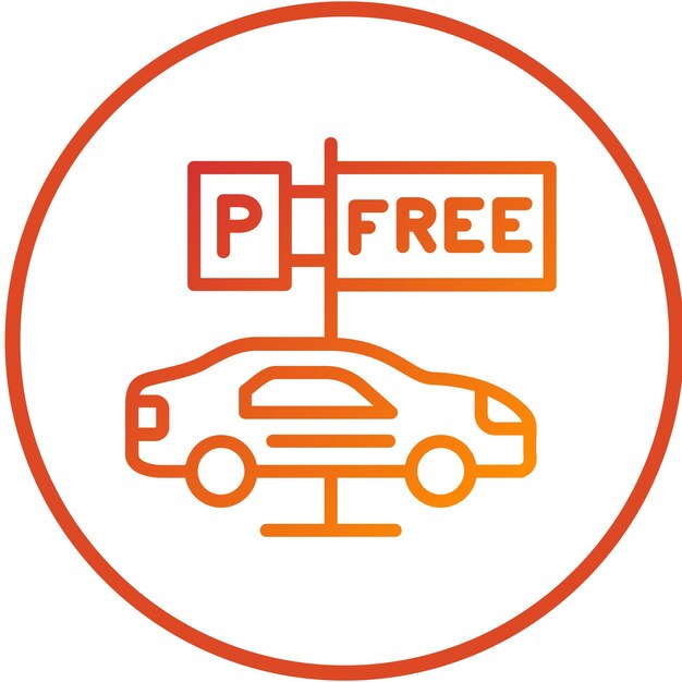 Diseño vectorial Estilo de icono de estacionamiento libre