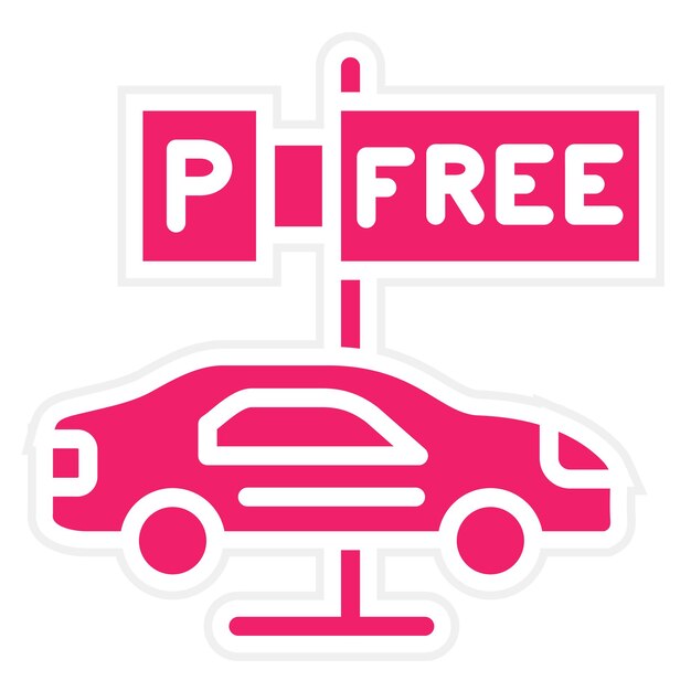 Diseño vectorial Estilo de icono de estacionamiento libre
