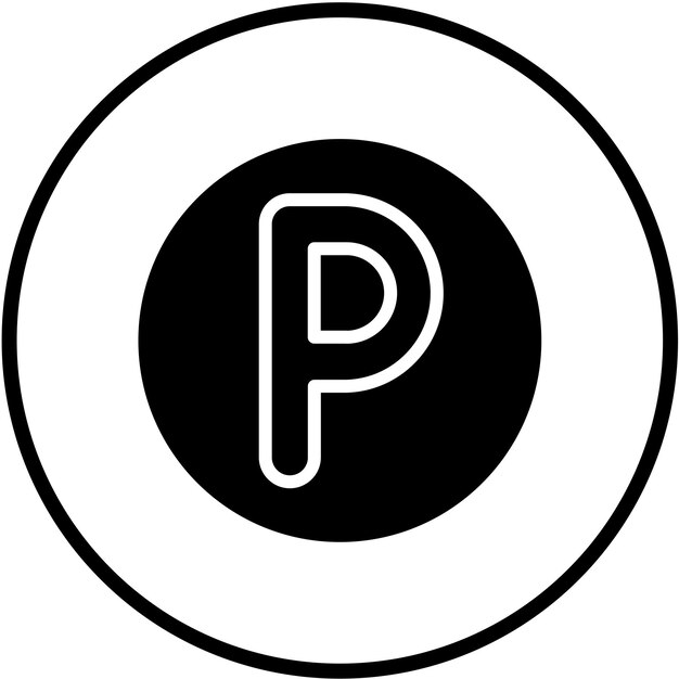 Diseño vectorial Estilo del icono del estacionamiento