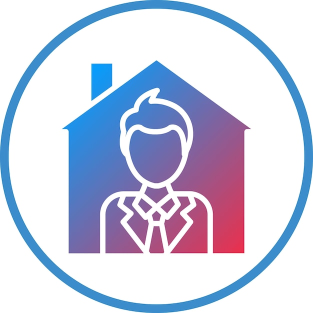 Diseño vectorial Estilo del icono de estadía en casa