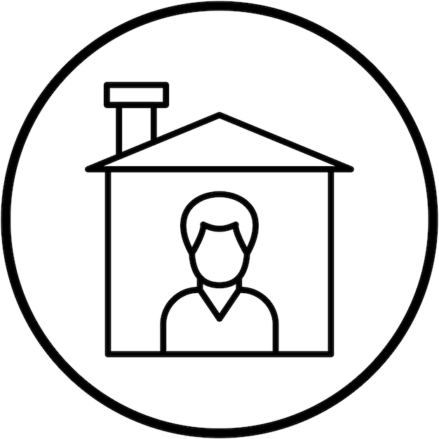 Diseño vectorial Estilo del icono de estadía en casa