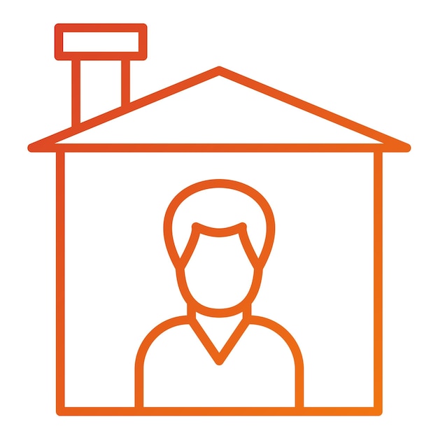 Diseño vectorial Estilo del icono de estadía en casa