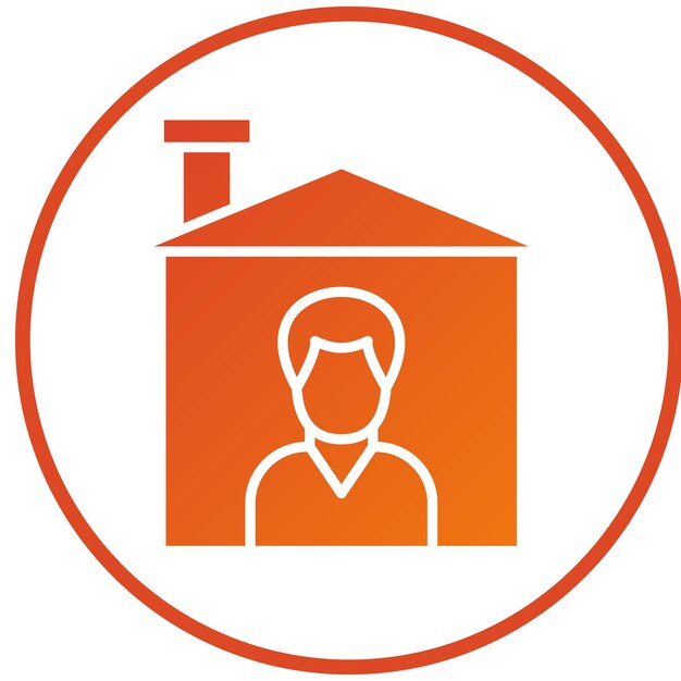 Diseño vectorial Estilo del icono de estadía en casa