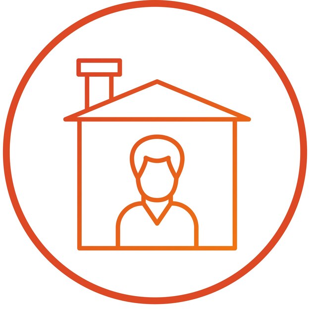 Diseño vectorial Estilo del icono de estadía en casa