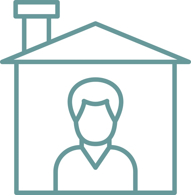 Diseño vectorial Estilo del icono de estadía en casa
