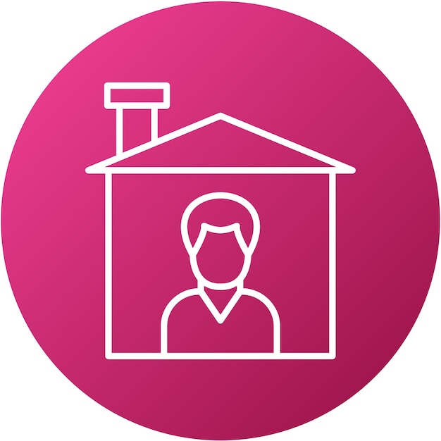 Diseño vectorial Estilo del icono de estadía en casa