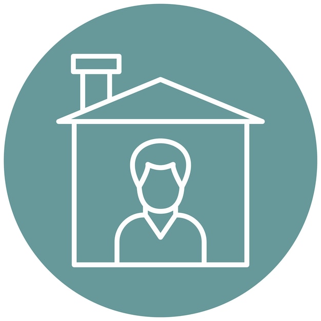 Diseño vectorial Estilo del icono de estadía en casa