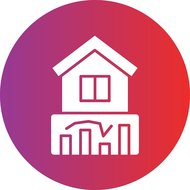 Diseño vectorial Estilo del icono de las estadísticas de la casa