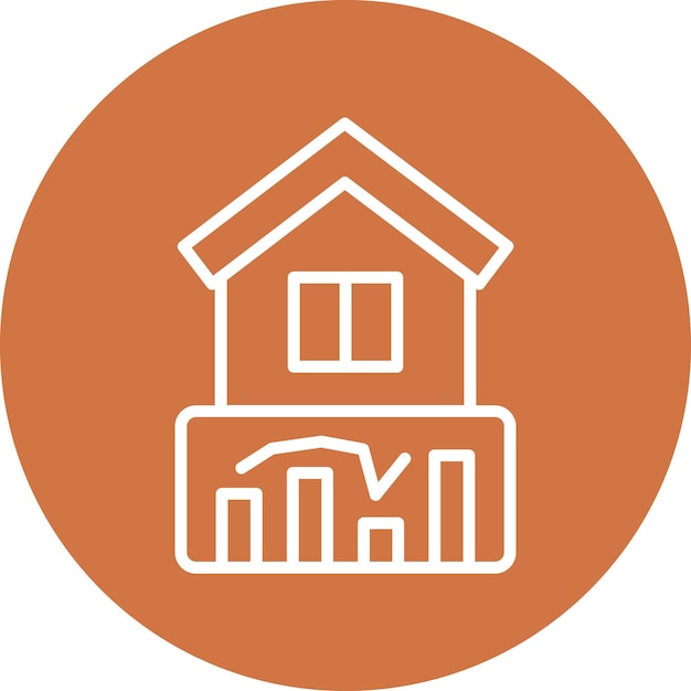 Diseño vectorial Estilo del icono de las estadísticas de la casa