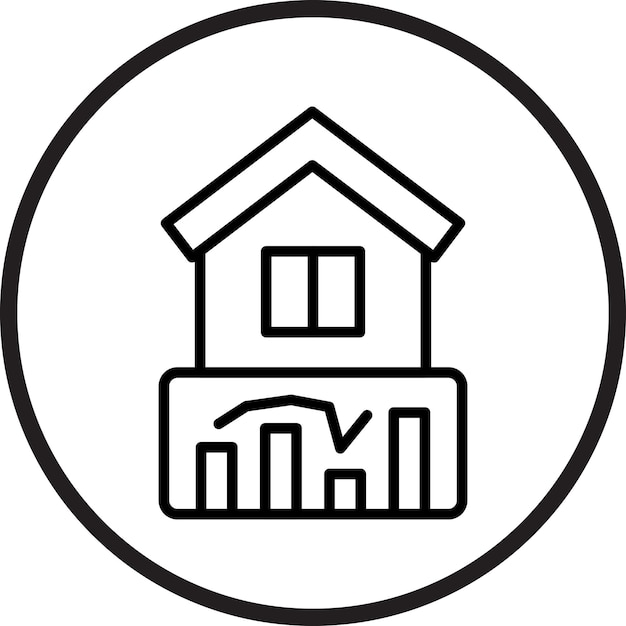 Diseño vectorial Estilo del icono de las estadísticas de la casa