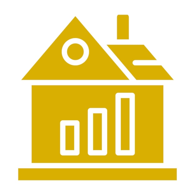 Diseño vectorial Estilo del icono de las estadísticas de la casa