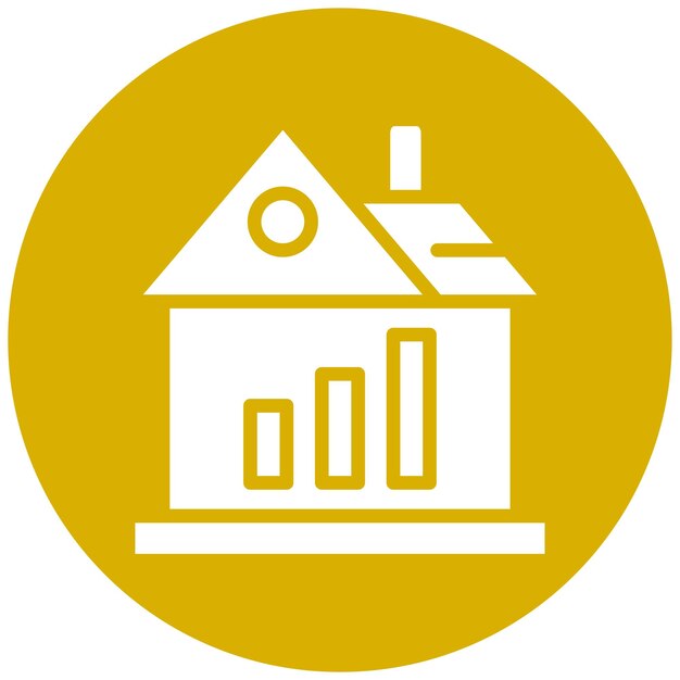 Diseño vectorial Estilo del icono de las estadísticas de la casa