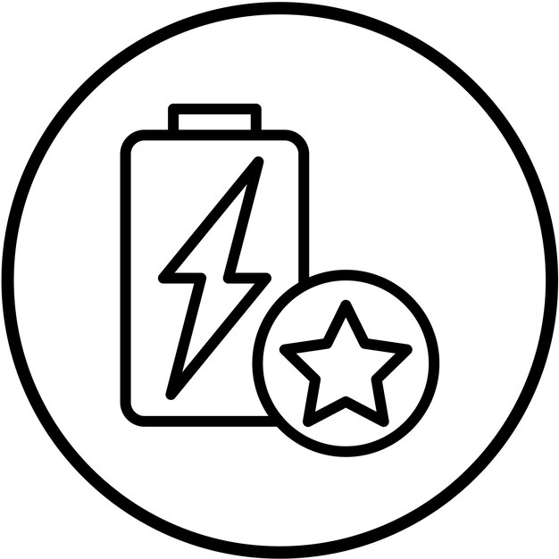 Diseño vectorial Estilo del icono de la estrella de energía