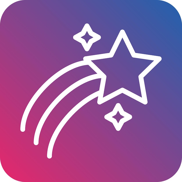 Diseño vectorial Estilo del icono de la estrella fugaz