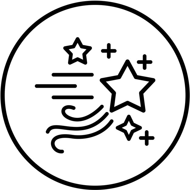 Diseño vectorial Estilo del icono de la estrella fugaz