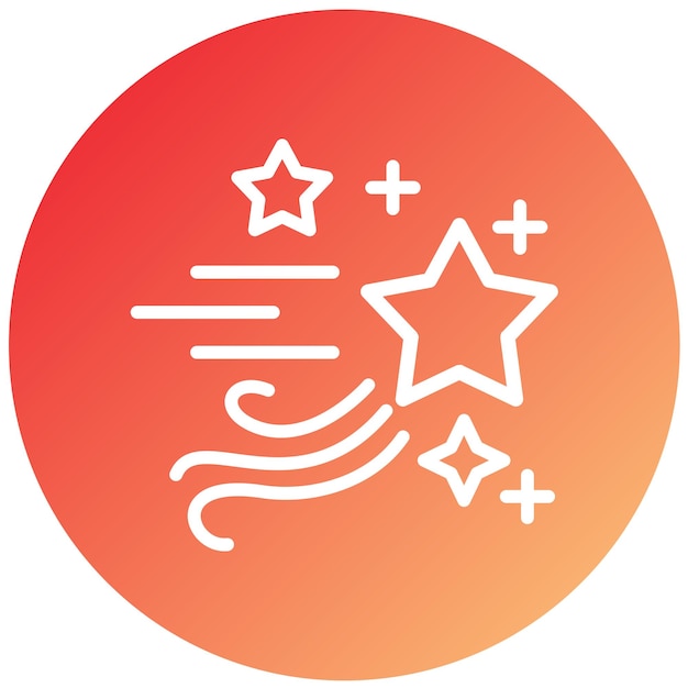 Diseño vectorial Estilo del icono de la estrella fugaz