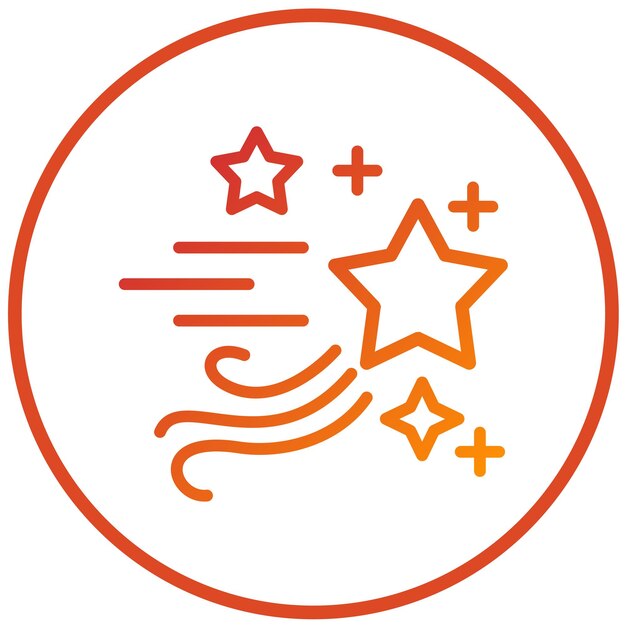 Diseño vectorial Estilo del icono de la estrella fugaz