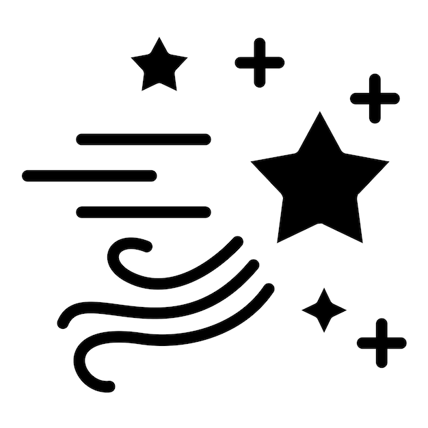 Diseño vectorial Estilo del icono de la estrella fugaz