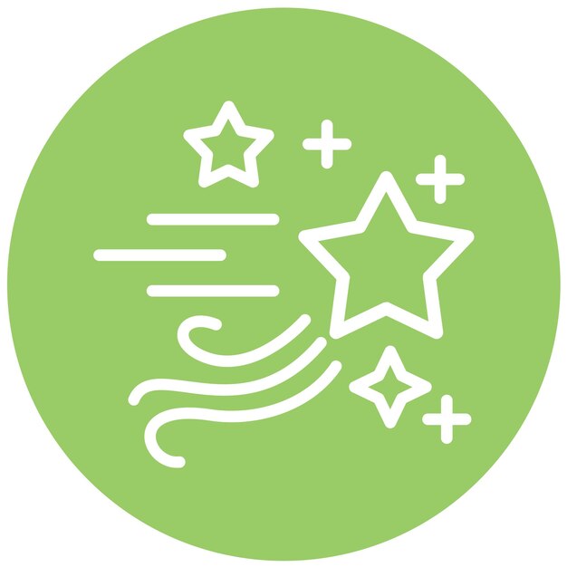 Diseño vectorial Estilo del icono de la estrella fugaz
