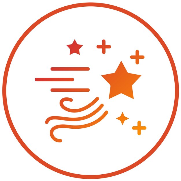 Diseño vectorial Estilo del icono de la estrella fugaz