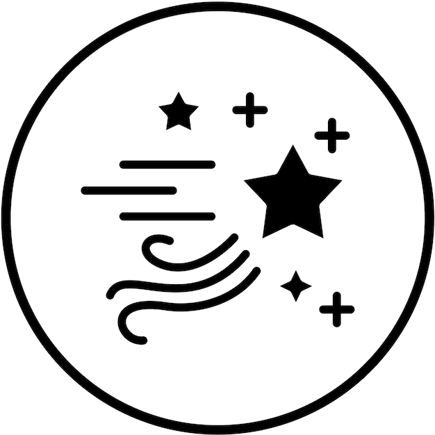 Diseño vectorial Estilo del icono de la estrella fugaz