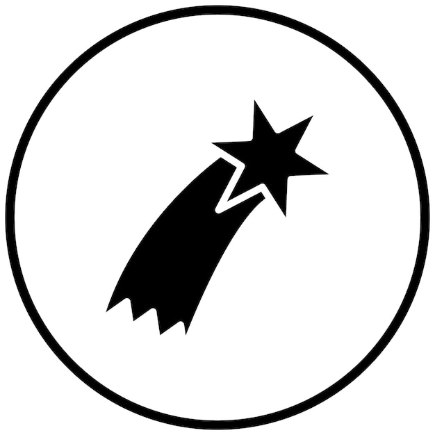 Diseño vectorial Estilo del icono de la estrella fugaz