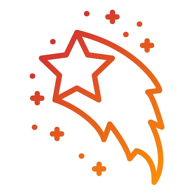 Diseño vectorial Estilo del icono de la estrella fugaz