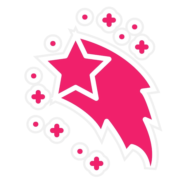 Diseño vectorial Estilo del icono de la estrella fugaz