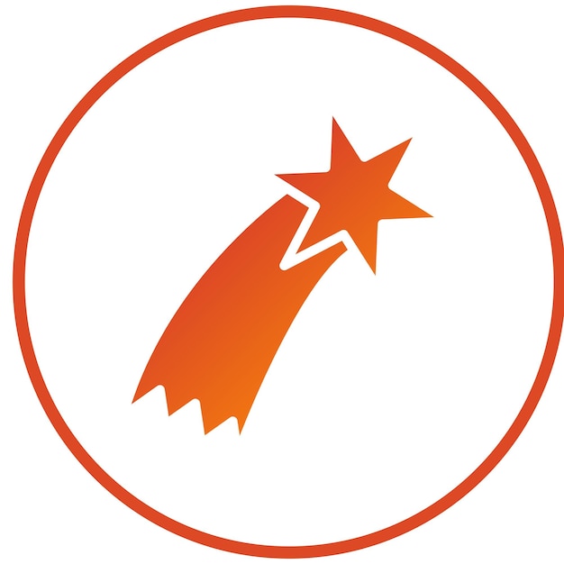 Diseño vectorial Estilo del icono de la estrella fugaz