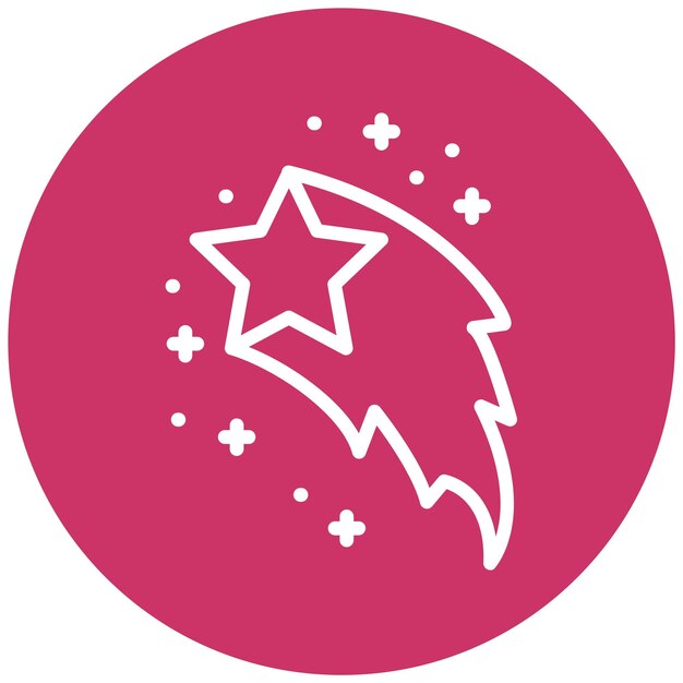 Diseño vectorial Estilo del icono de la estrella fugaz