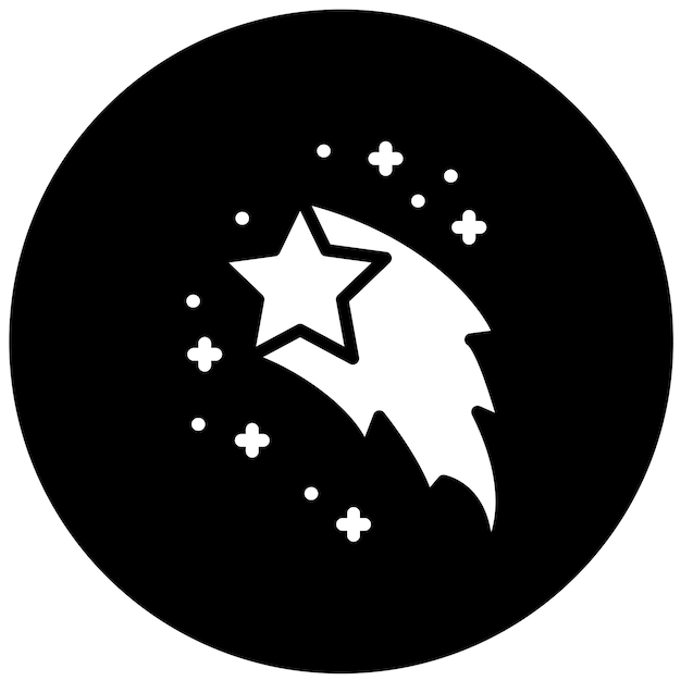 Diseño vectorial Estilo del icono de la estrella fugaz