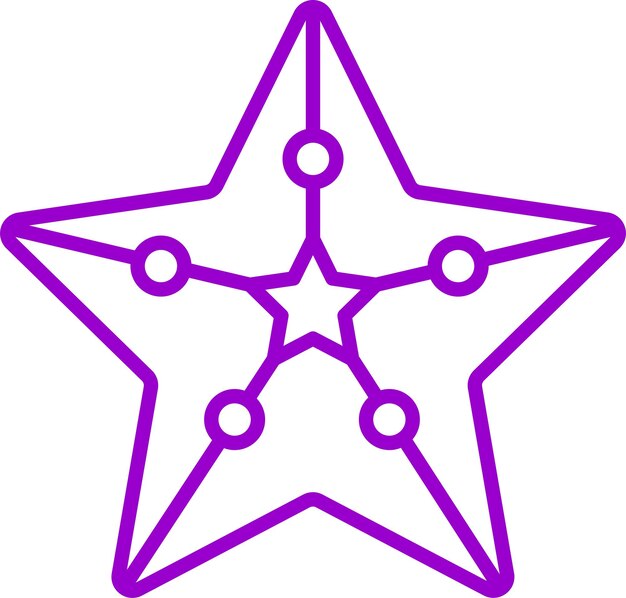 Diseño vectorial Estilo del icono de la estrella de mar