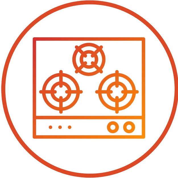 Diseño vectorial Estilo del icono de la estufa de gas