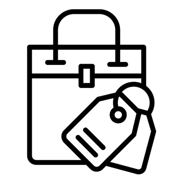 Diseño vectorial Estilo del icono de la etiqueta de compras