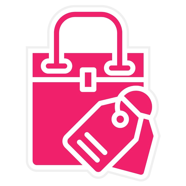 Diseño vectorial Estilo del icono de la etiqueta de compras