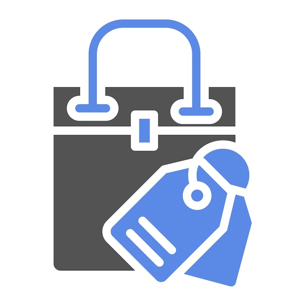 Diseño vectorial Estilo del icono de la etiqueta de compras