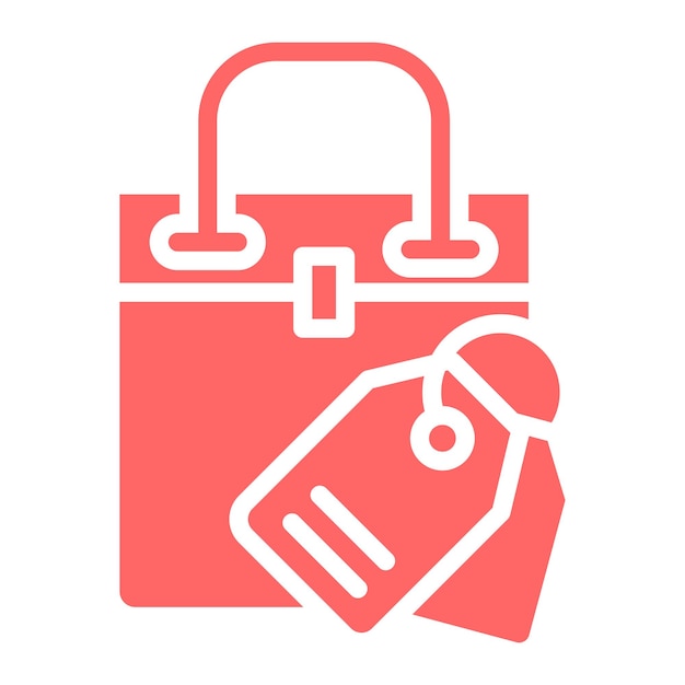 Diseño vectorial Estilo del icono de la etiqueta de compras