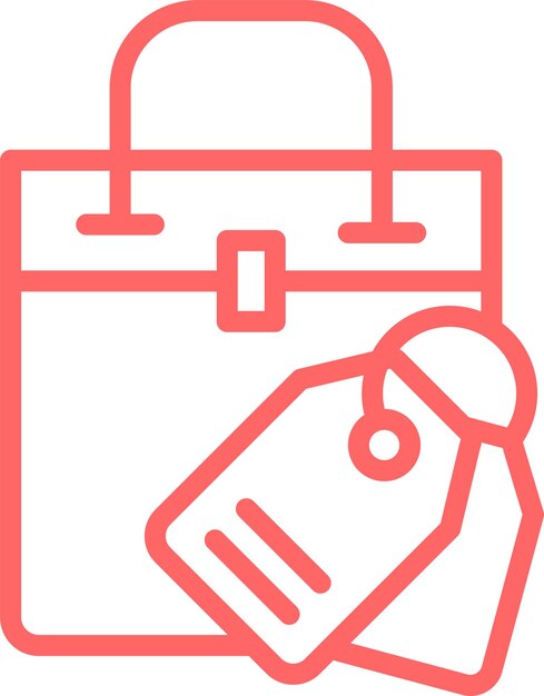 Diseño vectorial Estilo del icono de la etiqueta de compras