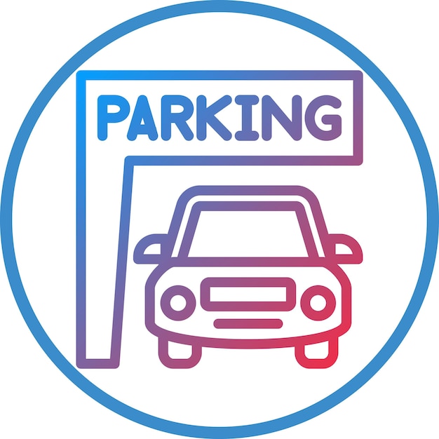 Diseño vectorial Estilo del icono de la etiqueta de estacionamiento