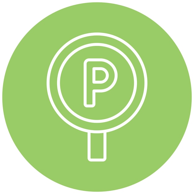Diseño vectorial Estilo del icono de la etiqueta de estacionamiento