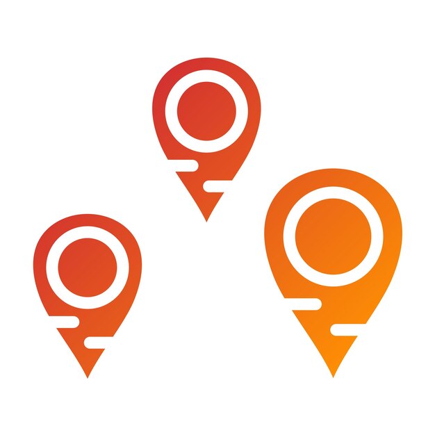 Diseño vectorial Estilo del icono de etiqueta geográfica