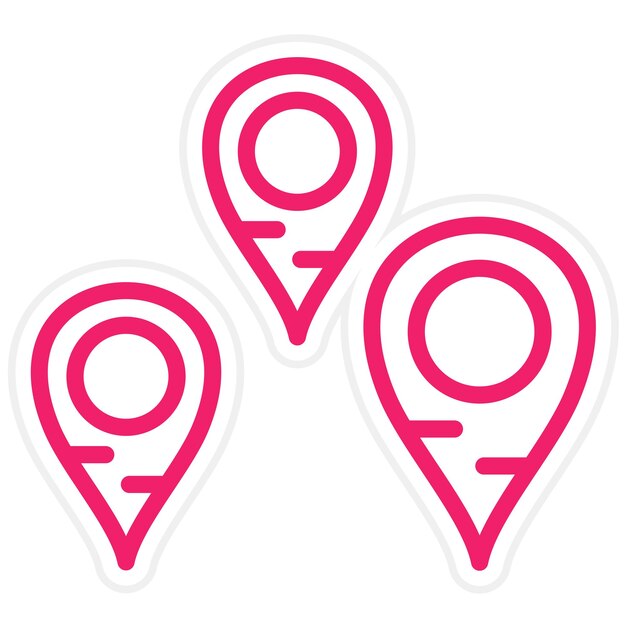 Diseño vectorial Estilo del icono de etiqueta geográfica