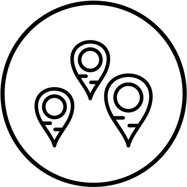 Diseño vectorial Estilo del icono de etiqueta geográfica