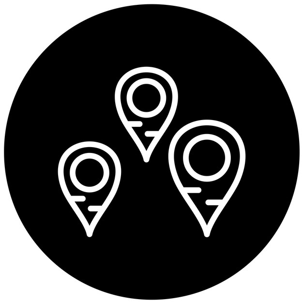 Diseño vectorial Estilo del icono de etiqueta geográfica