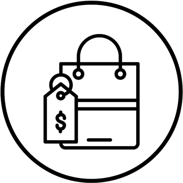 Diseño vectorial Estilo del icono de la etiqueta de precio