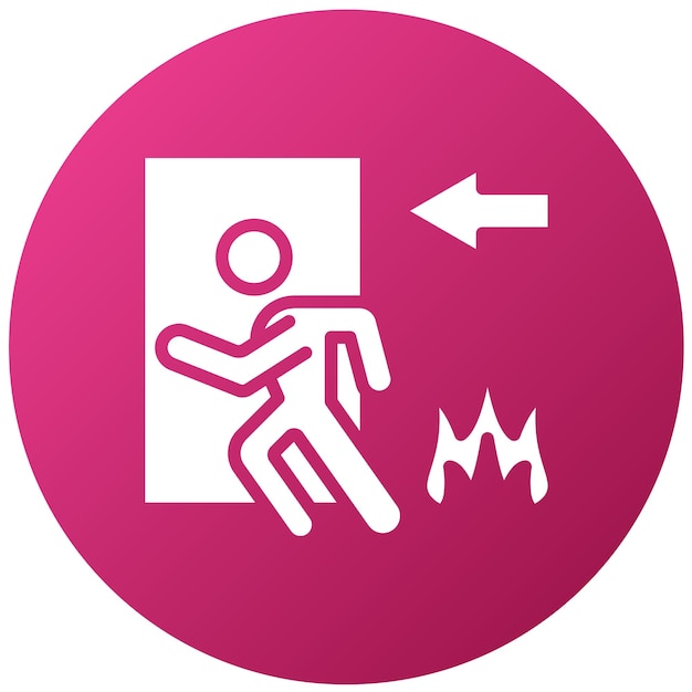 Diseño vectorial Estilo del icono de evacuación de emergencia