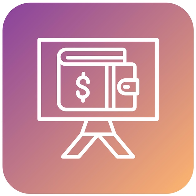 Diseño vectorial Estilo del icono de Ewallet